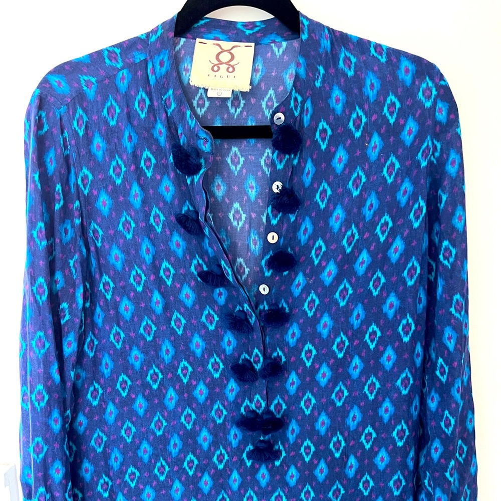 Figue Cotton Kaftan with PomPoms
